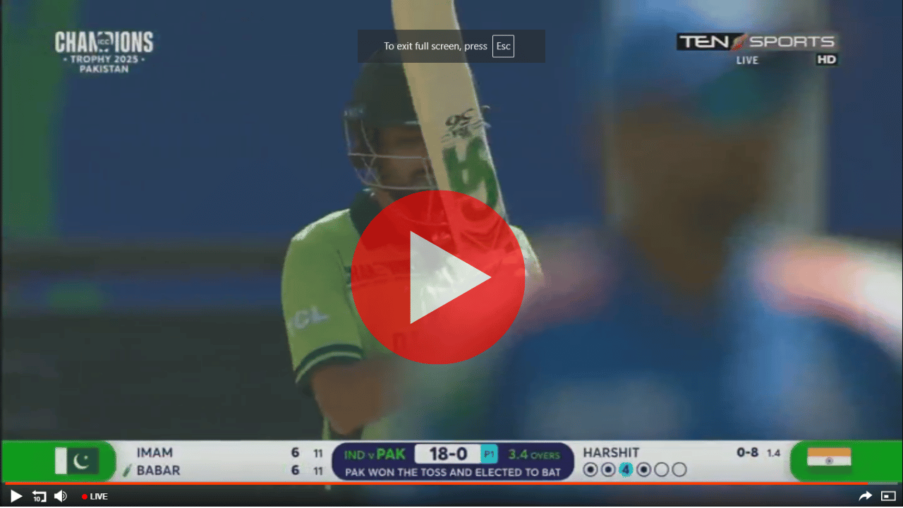PAKISTAN INDIA LIVE MATCH Champion Trophy 2025